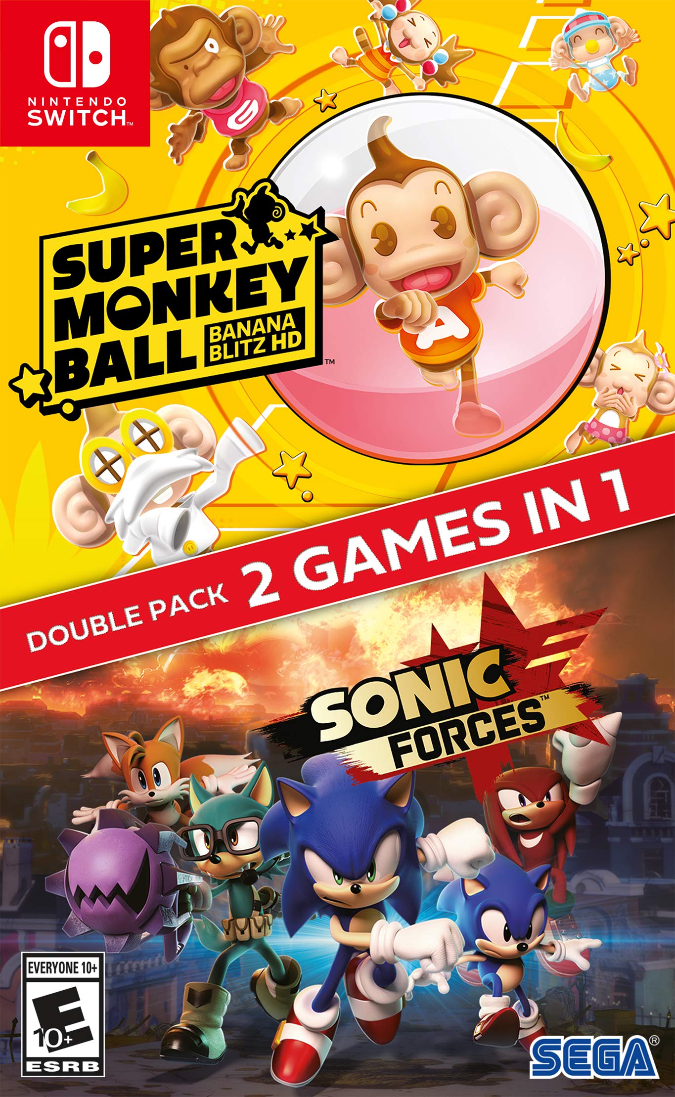 SONIC FORCES + SUPER MONKEY BALL: BANANA BLITZ HD DOUBLE PACK NSW